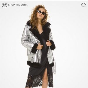 Michael Kors Metallic Shearling Jacket